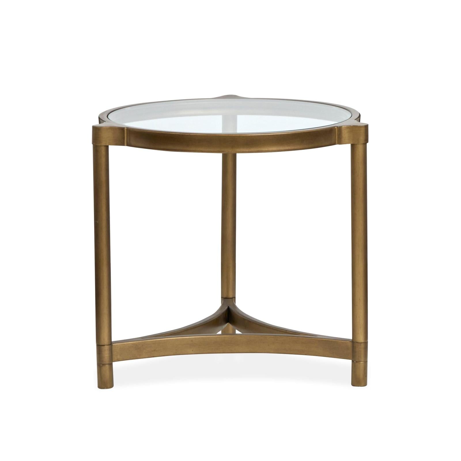 Magnussen Home Cassidy Aged Brass & Volakas Classic Round End Table