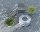 Sunset West Gravelstone Round Fire Table w/ Glass Surround