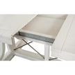 Magnussen Home Heron Cove Chalk White And Dovetail Grey Extendable Trestle Dining Table