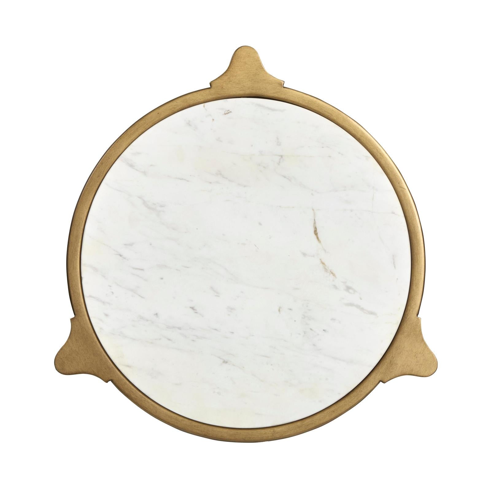 Magnussen Home Cassidy Aged Brass & Volakas Classic Round Accent Table