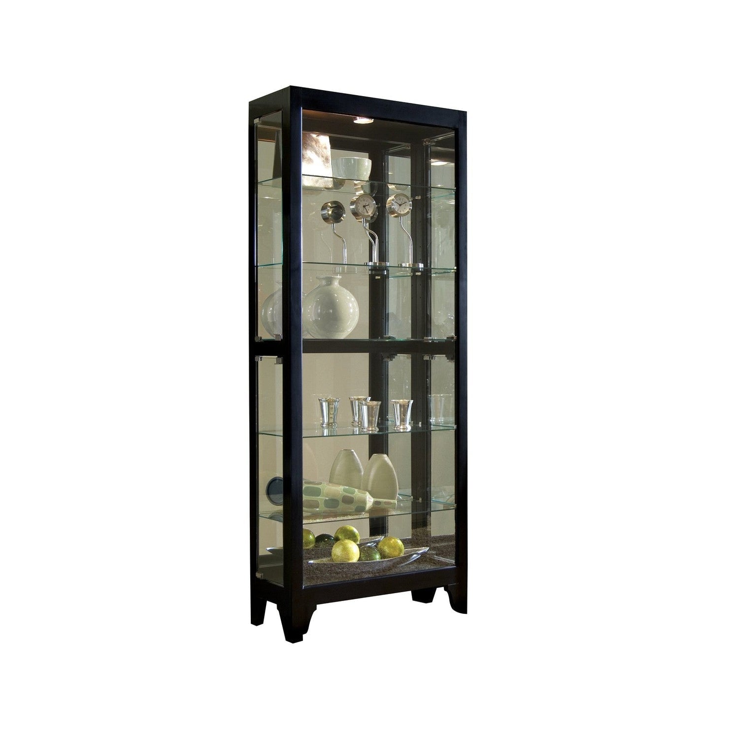 Pulaski Furniture PFC Curios Lighted Curio Gallery Style 5 Shelf Cabinet