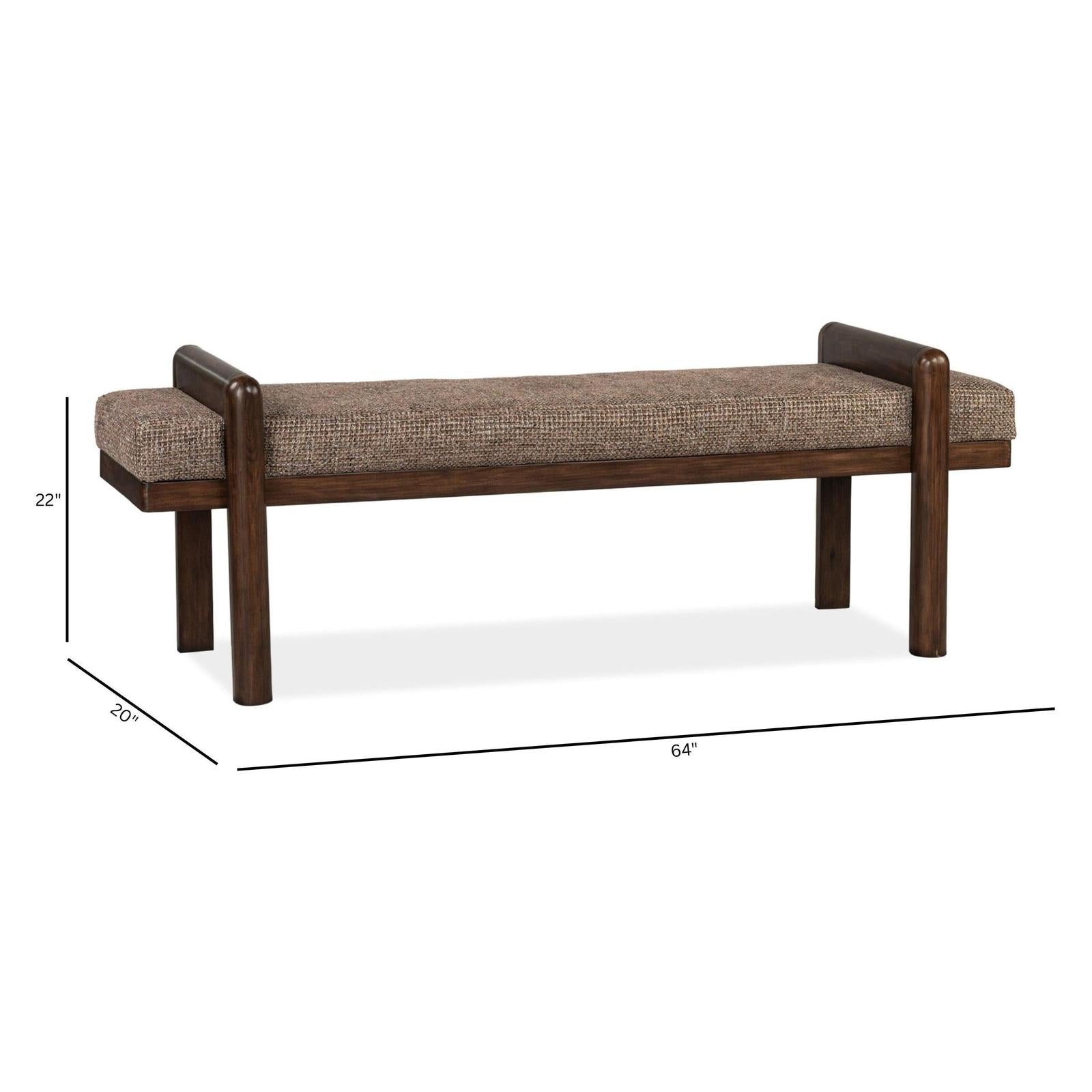 Magnussen Home Belville Chestnut Brown Upholstered Bench