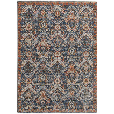Feizy Kaia 39HRF Transitional Floral & Botanical in Blue/Orange/Ivory