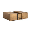 Magnussen Home Ripley Rustic Caramel And Dark Bronze Square Cocktail Table With Casters