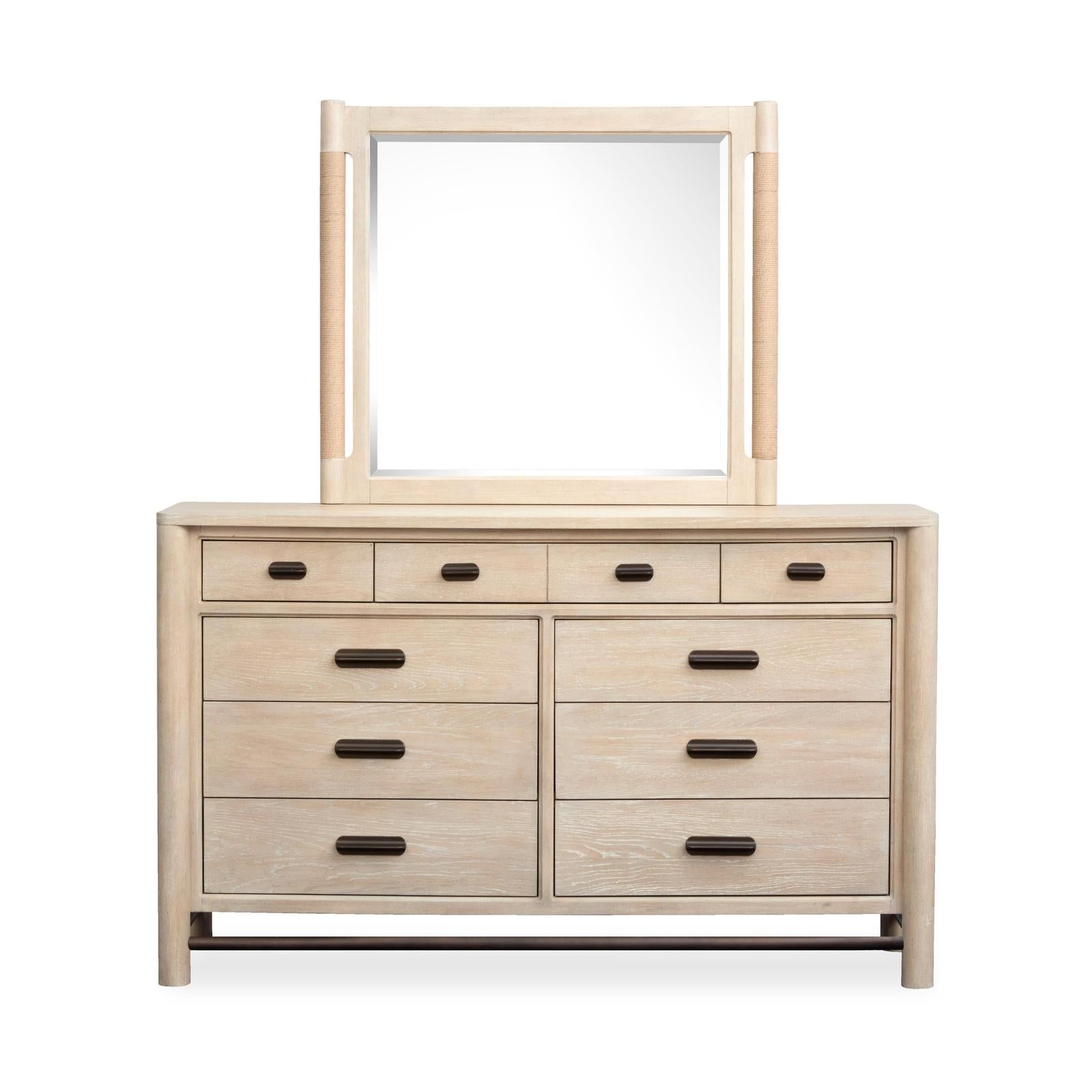 Salt Life Home Sunset Cove Sanibel Brown Drawer Dresser with Landscape Mirror I