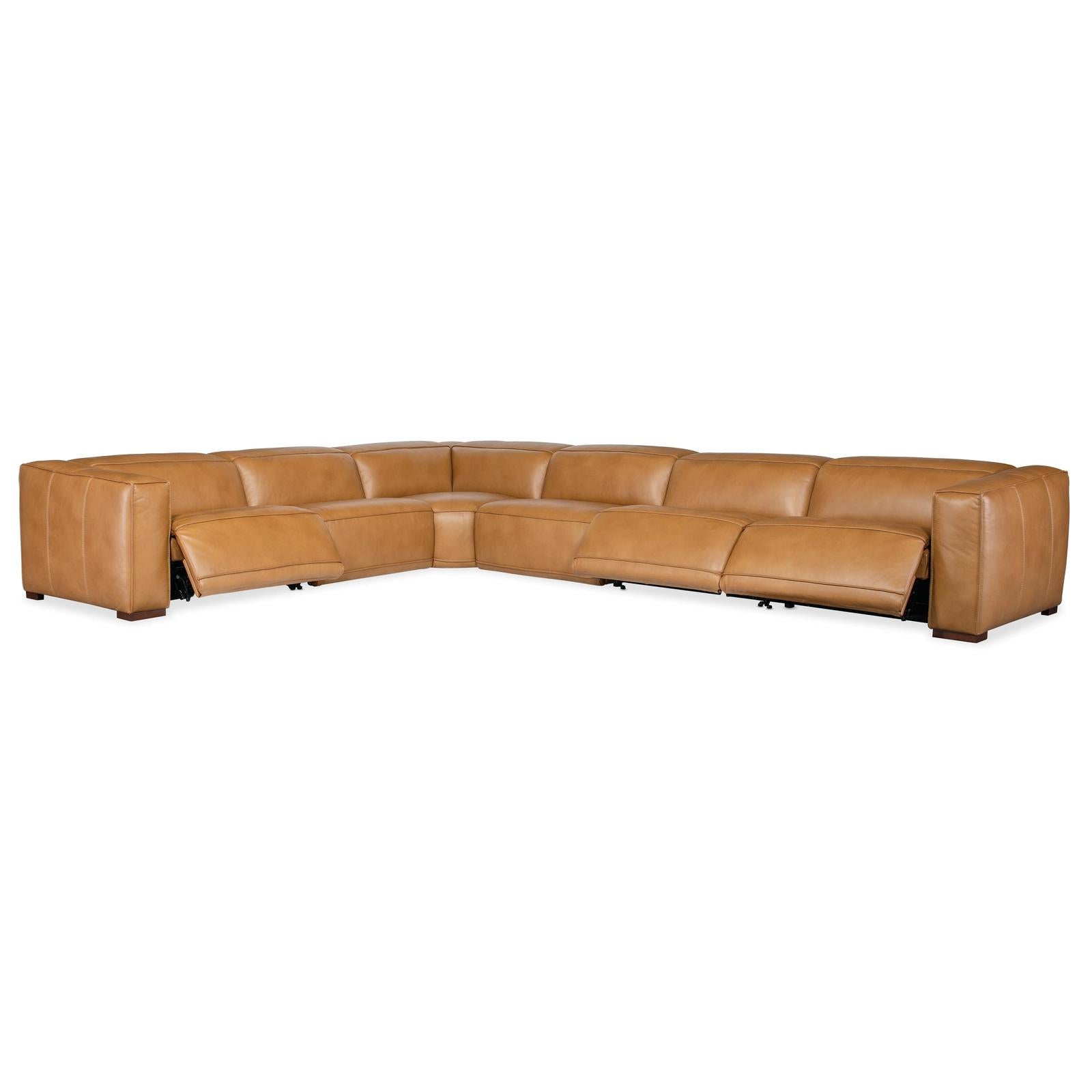 Hooker Furniture Fresco 6 Seat Sectional 3-Power Recline & Power Headrest