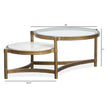 Magnussen Home Cassidy Aged Brass & Volakas Classic Shaped Cocktail Table