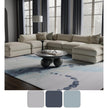 Feizy Kawai 8986F Modern Abstract Rug in Green/Blue/Ivory