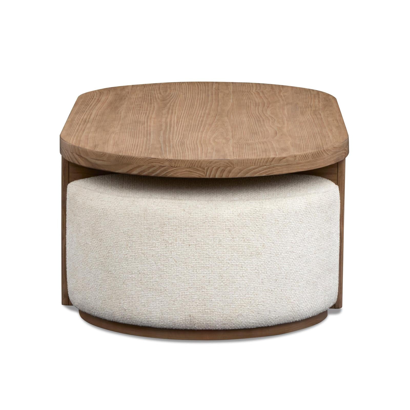 Magnussen Home Hayden Golden Oat Lift Top Storage Cocktail Table With Casters & 2 Uph.Stools