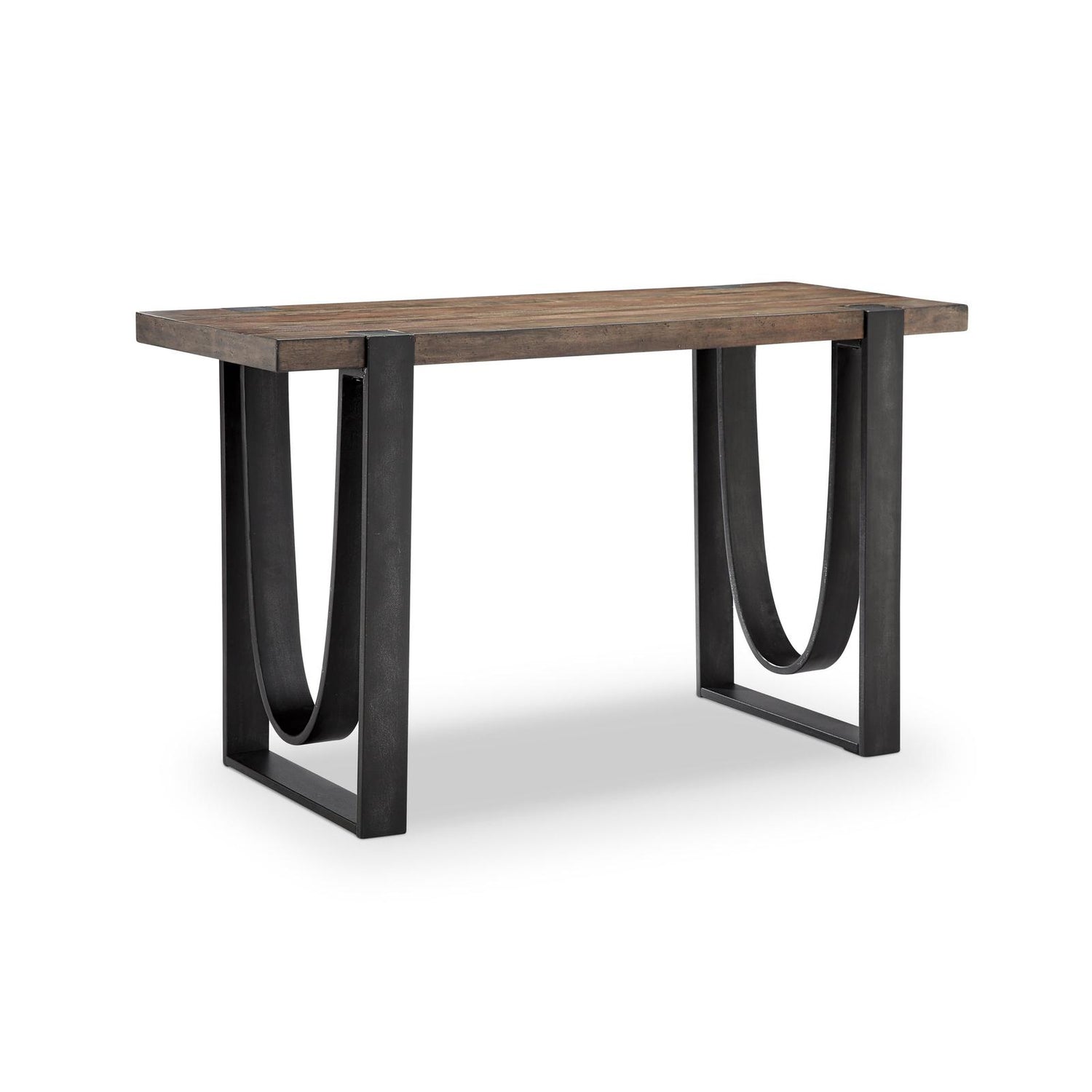 Magnussen Home Bowden Rustic Honey And Distressed Iron Rectangular Sofa Table