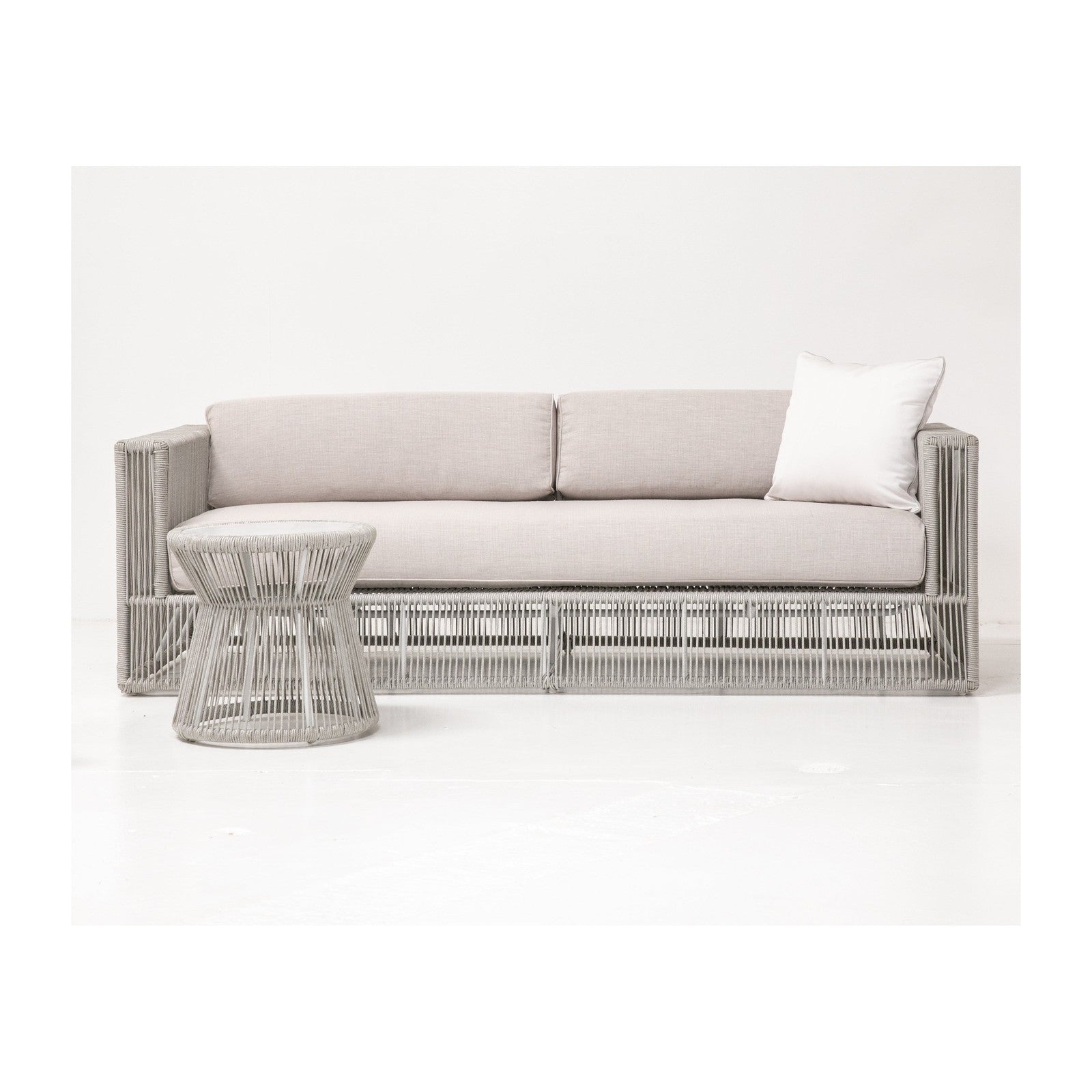 Sunset West Miami End Table with Honed Carrara Marble Top