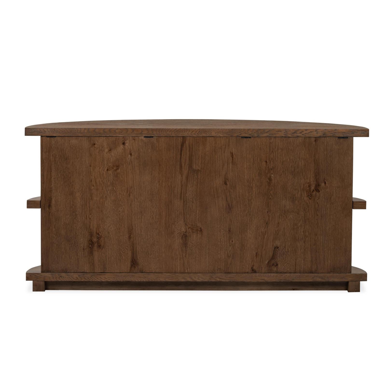 Magnussen Home Oswald Brown Demilune Sofa Table