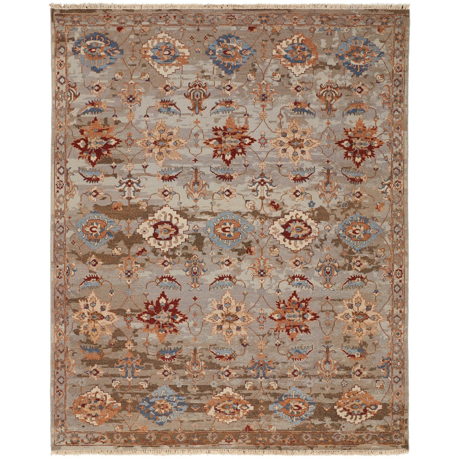 Feizy Leylan 0583F Transitional Floral & Botanical in Brown/Tan/Gray