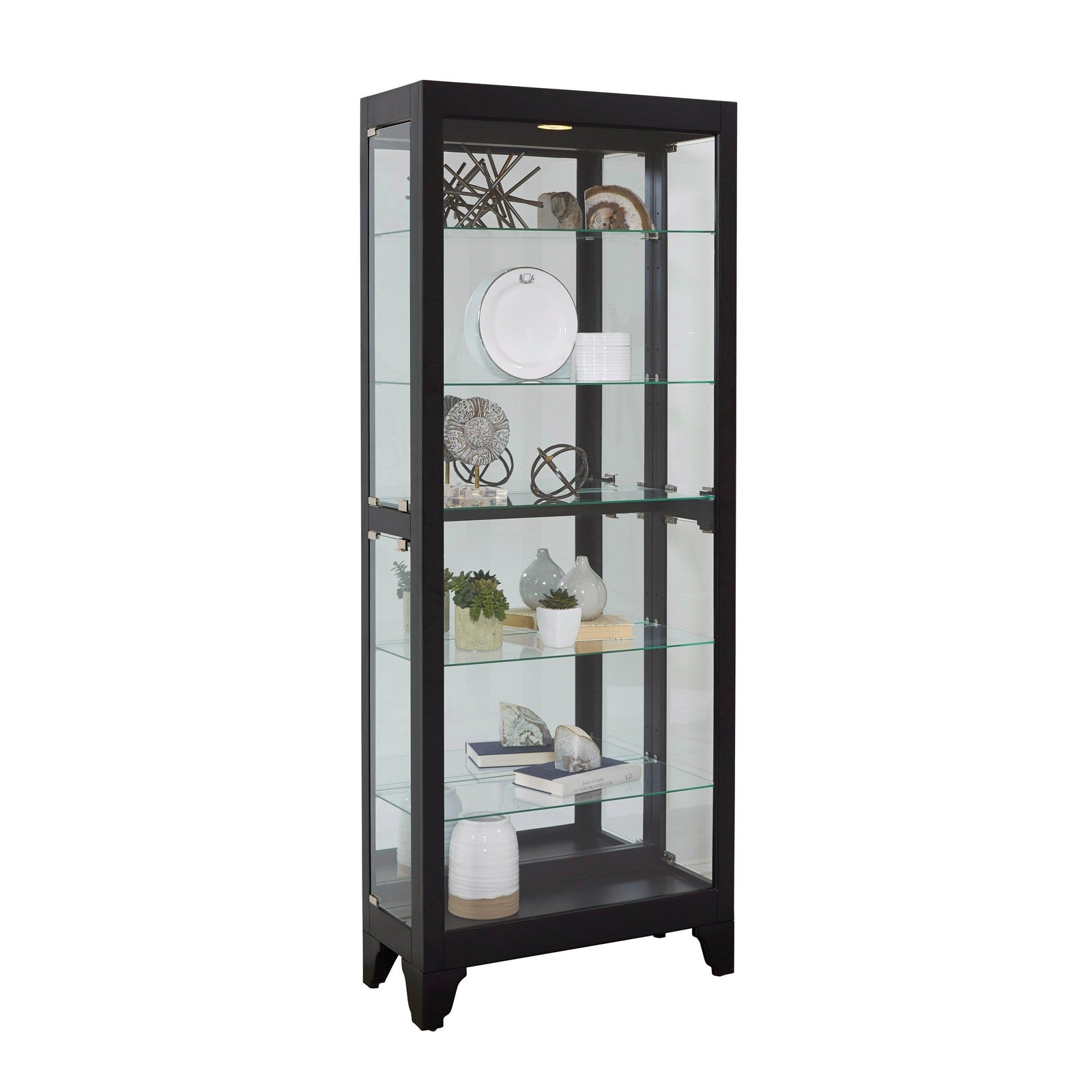 Pulaski Furniture PFC Curios Lighted Curio Gallery Style 5 Shelf Cabinet