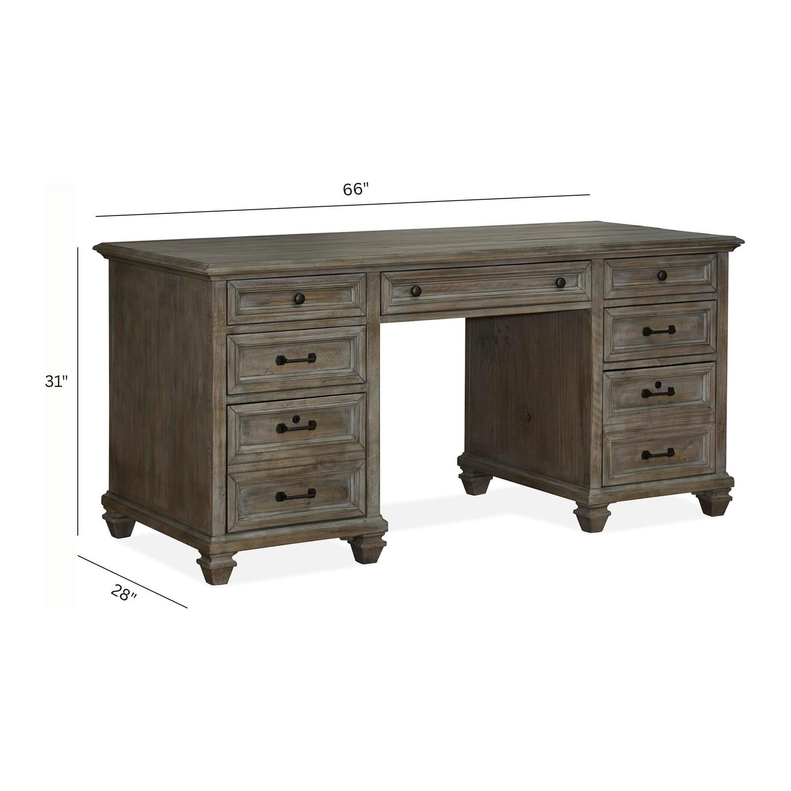 Magnussen Home Lancaster Dovetail Grey Executive Desk