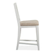 Magnussen Home Heron Cove Chalk White And Dovetail Grey Upholstered Counter Chair Set of 2