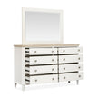 Salt Life Home Echo Isles Sea Pearl and Driftwood Double Drawer Dresser with Landscape Mirror