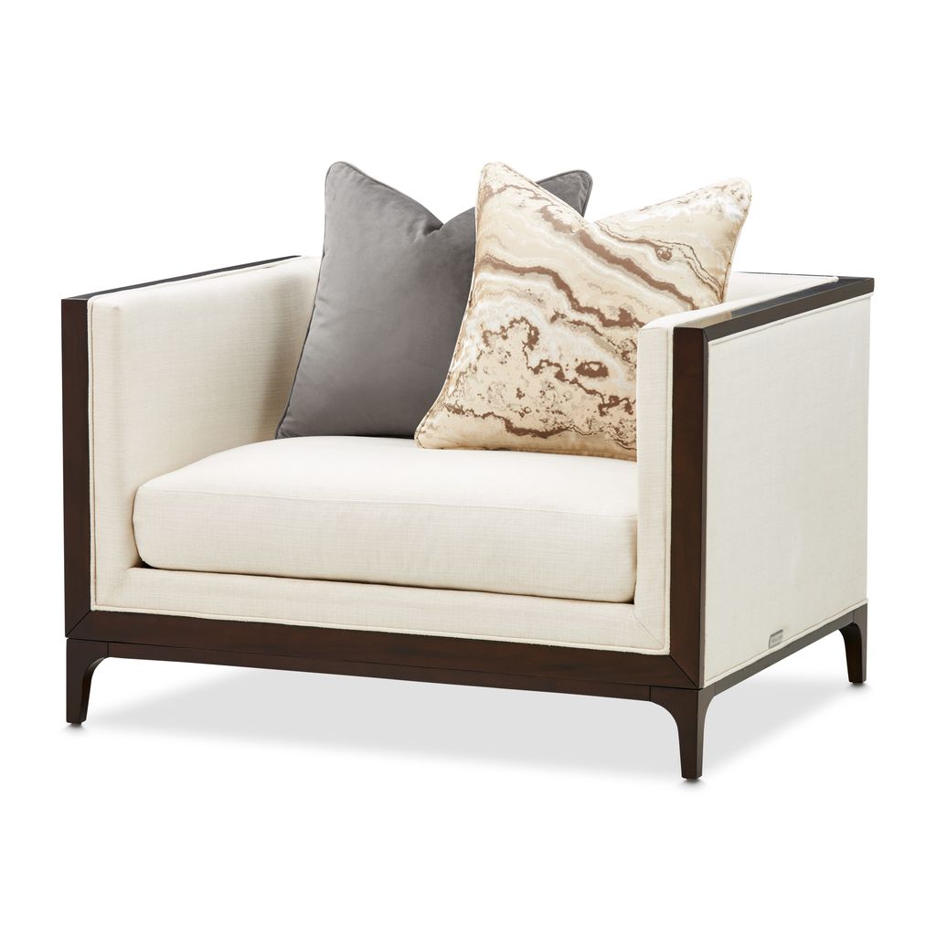 Michael Amini Belmont Place Matching Chair - Cream/Espresso