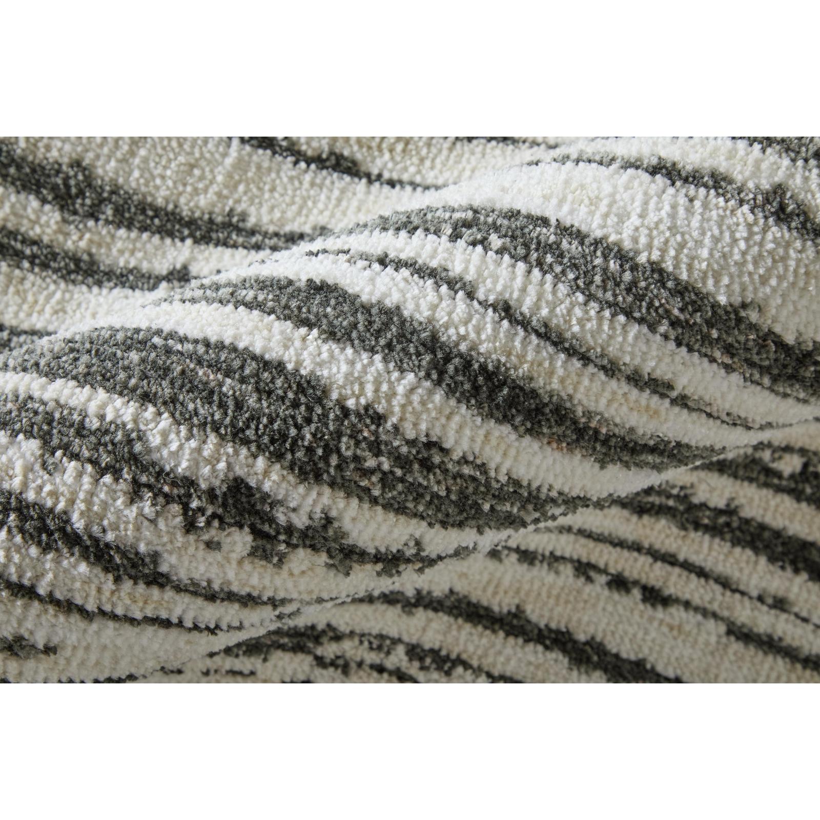 Feizy Colton 8A56F Modern Abstract Rug in Black/Ivory