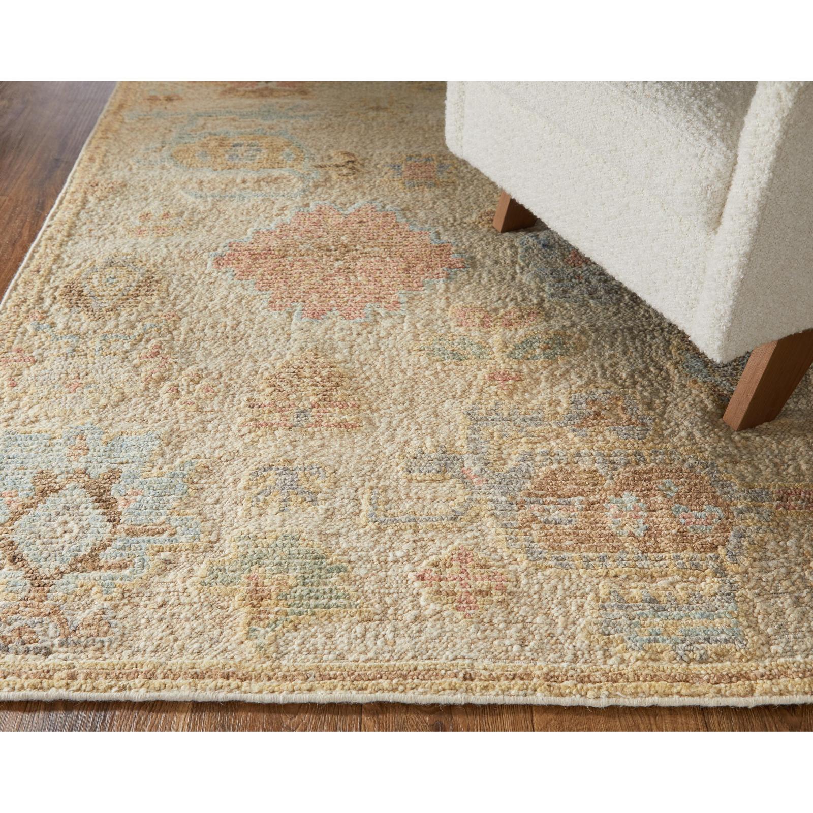 Feizy Grafton 69FLF Transitional Floral & Botanical Rug in Ivory/Orange/Gray