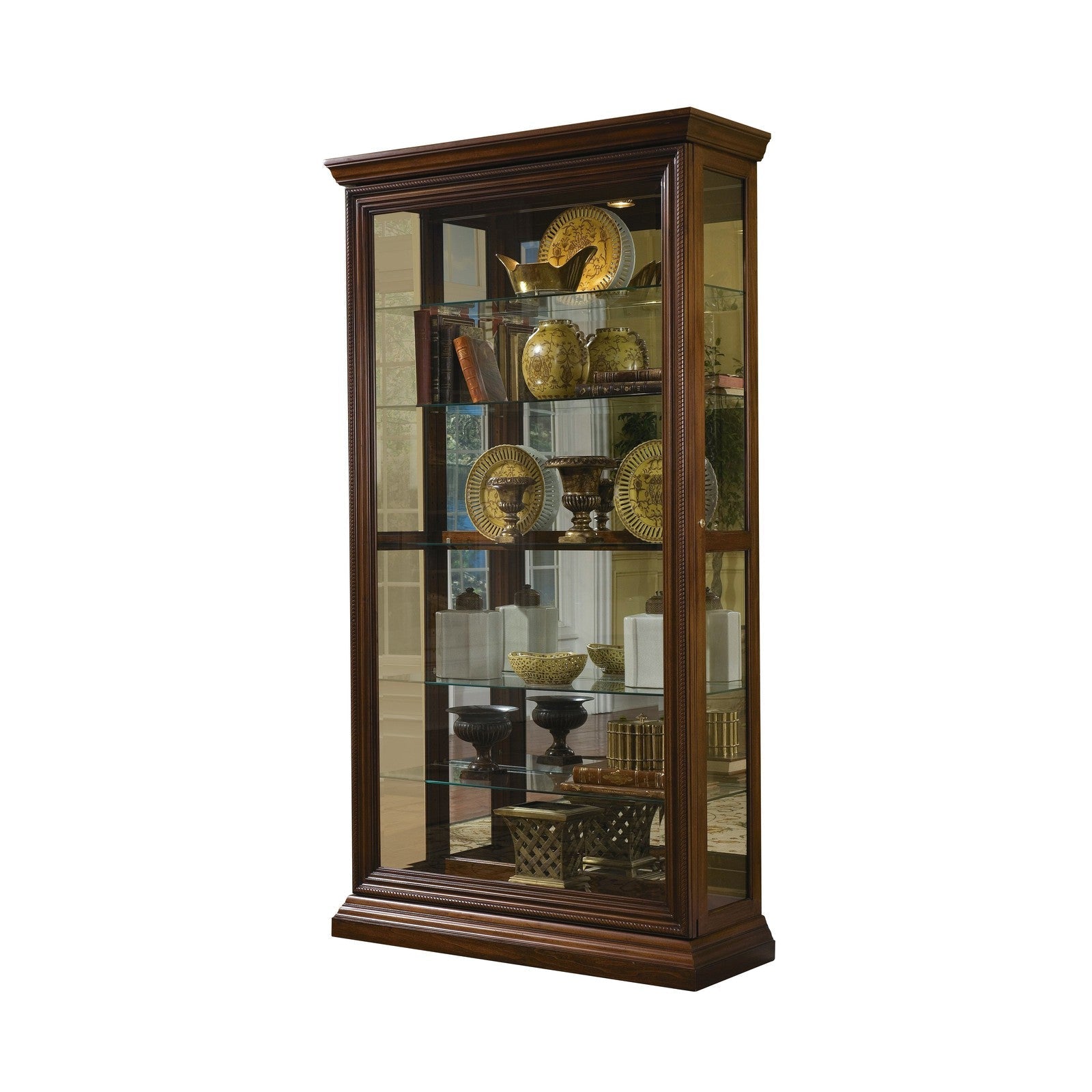 Pulaski Furniture PFC Curios Edwardian 5 Shelf Sliding Door Curio Cabinet