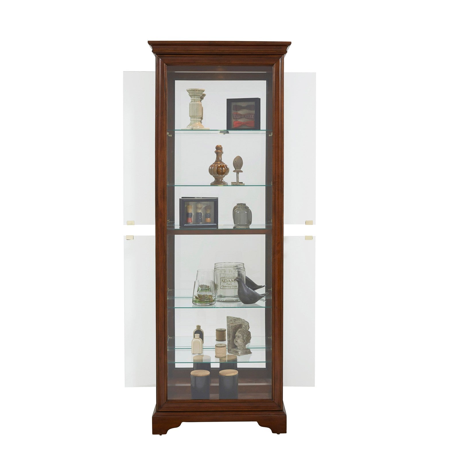 Pulaski Furniture PFC Curios Mirrored 5 Shelf Gallery Curio Cabinet