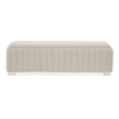 Michael Amini Amaryllis Velvet Accent Bench - Taupe/Chrome