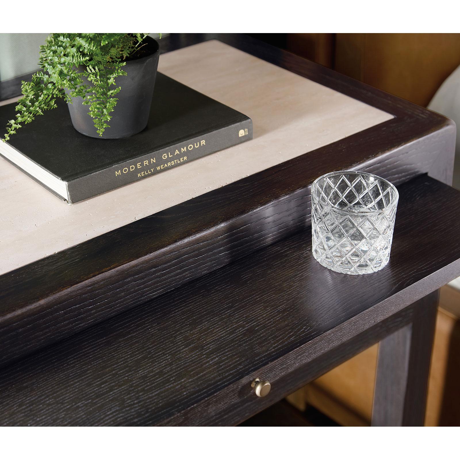 Hooker Furniture Driftwood One-Drawer Nightstand with Stone