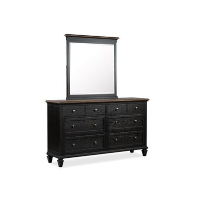 Magnussen Home Surrey Brown Double Drawer Dresser With Portrait Mirror