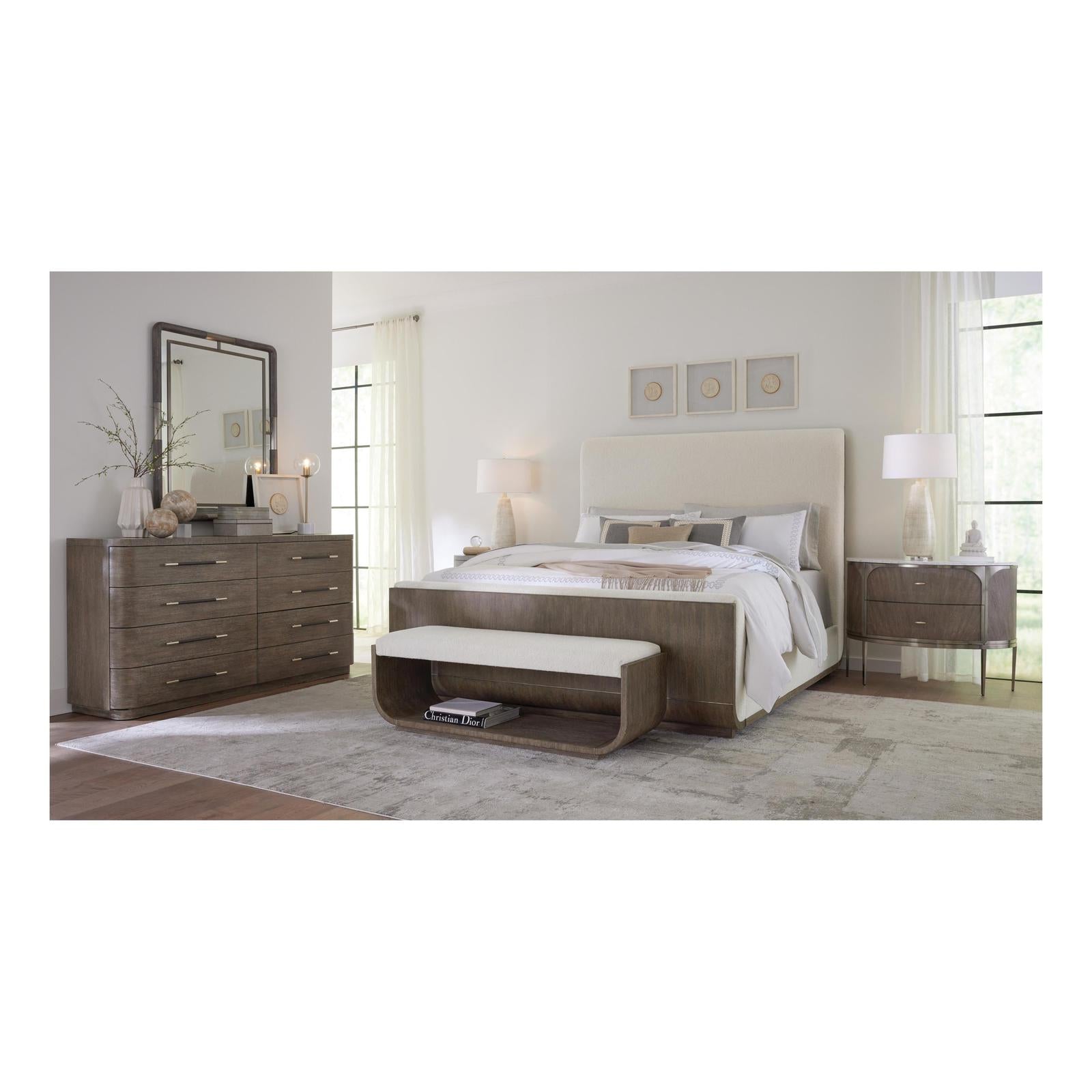 Hooker Furniture Modern Mood Upholstered Panel Bed Dark Wood