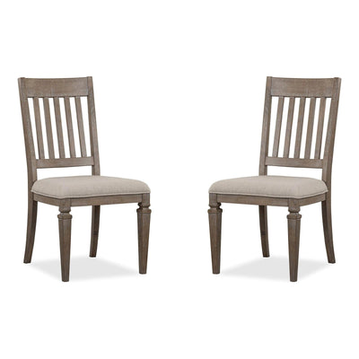 Magnussen Home Lancaster Dovetail Grey Upholstered Side Chair Set of 2