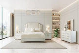 Michael Amini Palm Gate Upholstered Bed - Cloud White
