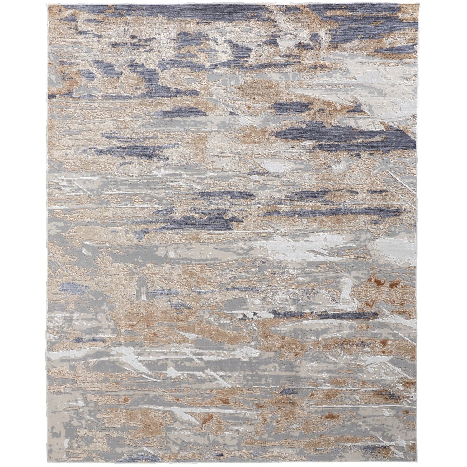 Feizy Laina 39G5F Transitional Abstract in Tan/Orange/Ivory
