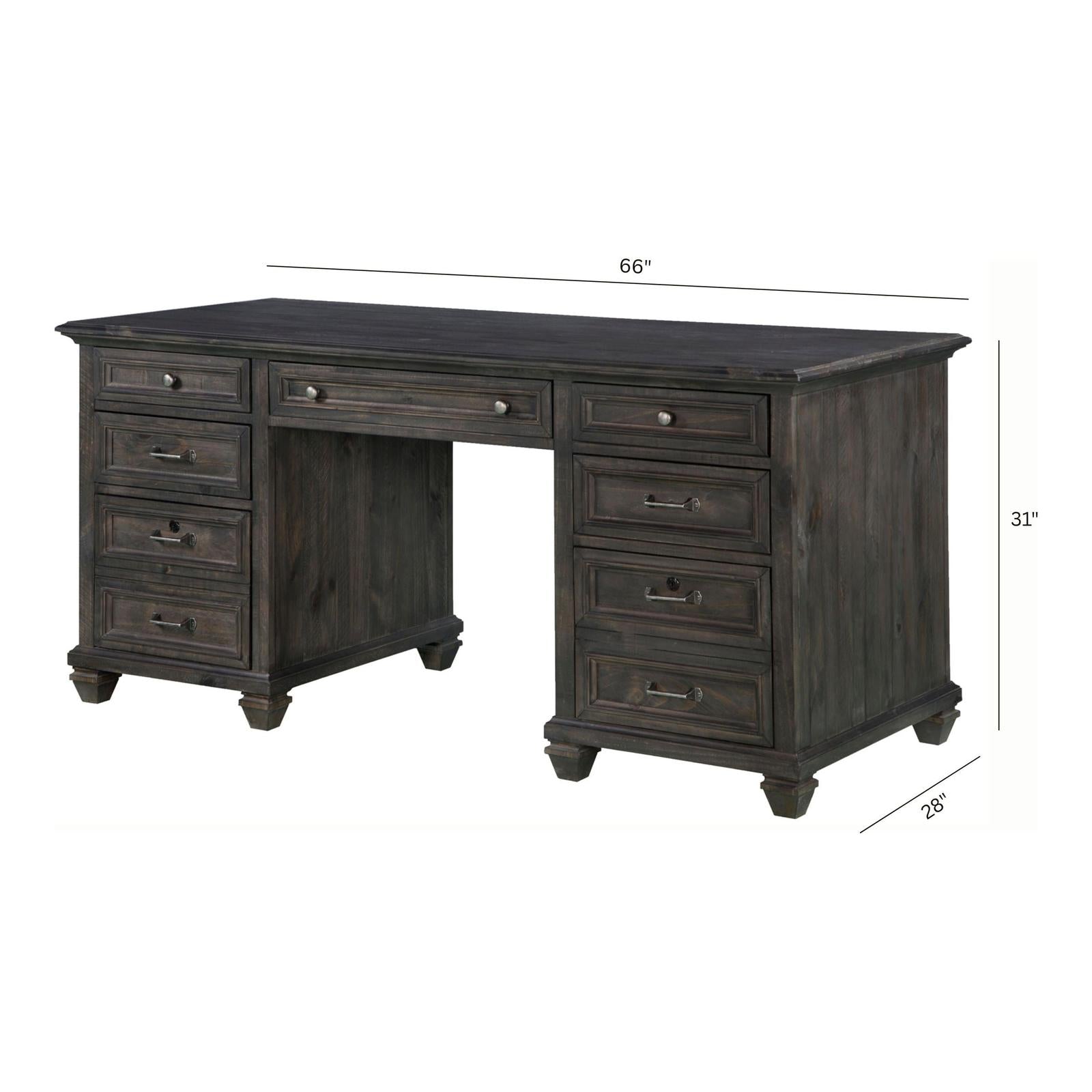 Magnussen Home Sutton Place Weathered Charcoal Executive Desk
