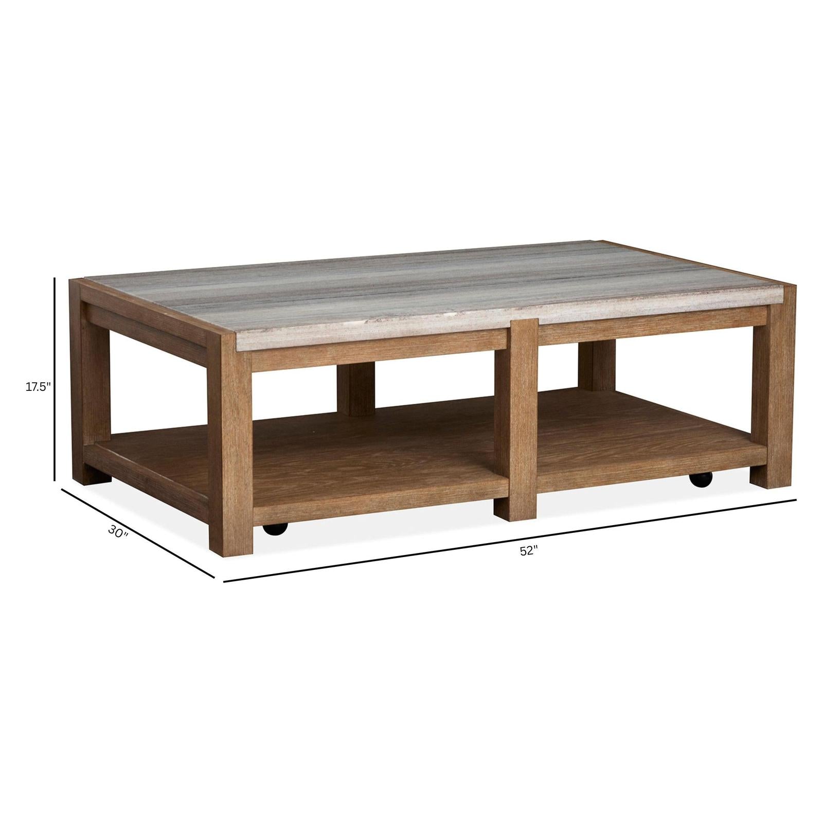 Magnussen Home Plum Creek Rectangular Cocktail Table With Casters