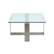 Magnussen Home Holden Aged Pewter & Chrome Pucks Rectangular Cocktail Table