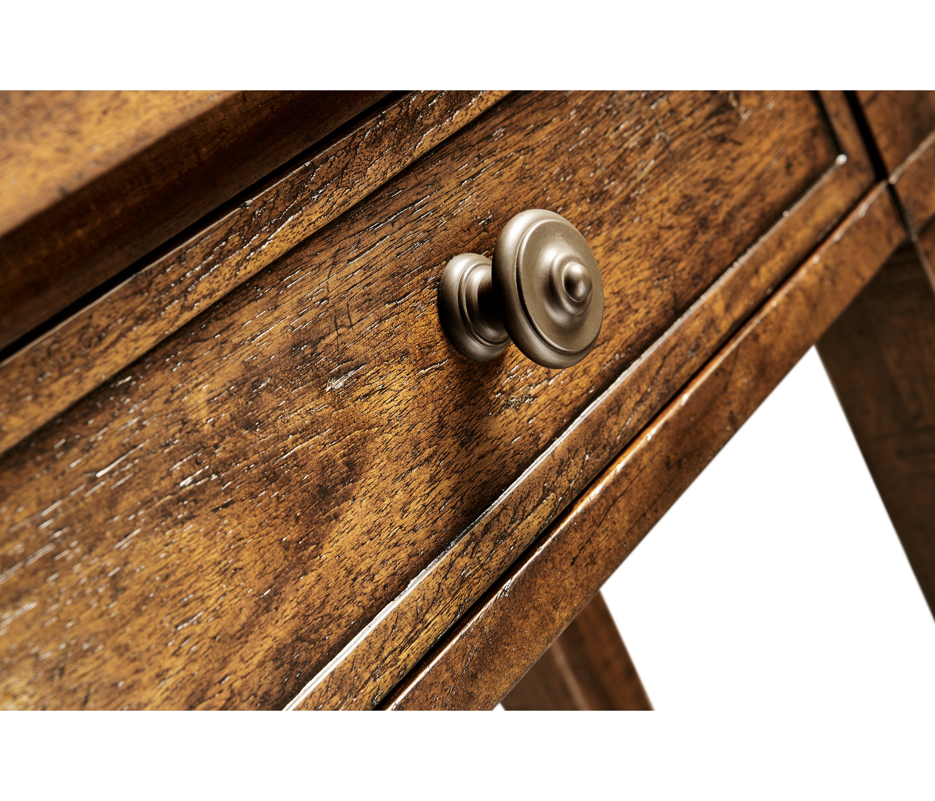 Jonathan Charles Country Walnut Four Drawer Console