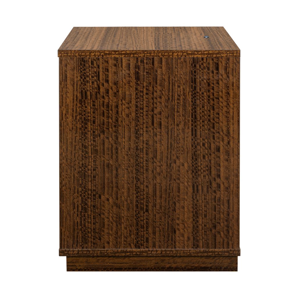 Michael Amini Kayner 1-Drawer Nightstand with LED Lights - Charcoal