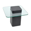 Magnussen Home Donora Clear Glass And Obsidian Square End Table