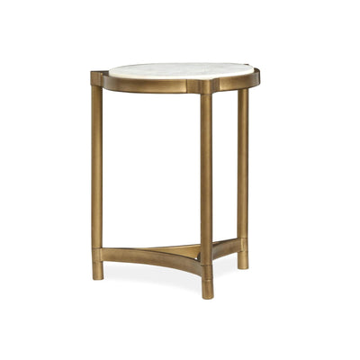 Magnussen Home Cassidy Aged Brass & Volakas Classic Round Accent Table