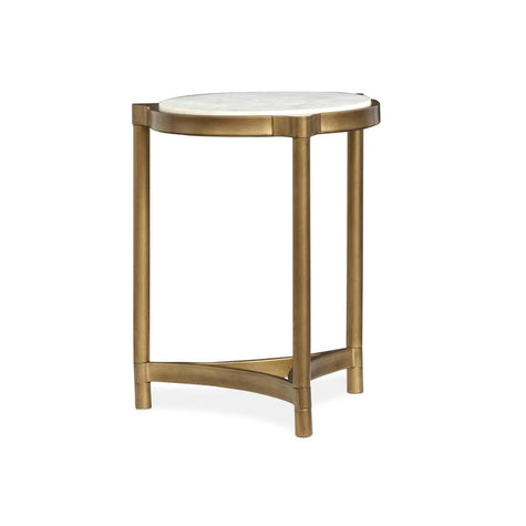 Magnussen Home Cassidy Aged Brass & Volakas Classic Round Accent Table