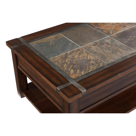 Magnussen Home Roanoke Cherry And Slate Rectangular End Table