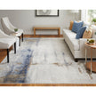 Feizy Clio 39LXF Modern Abstract in Ivory/Blue/Brown