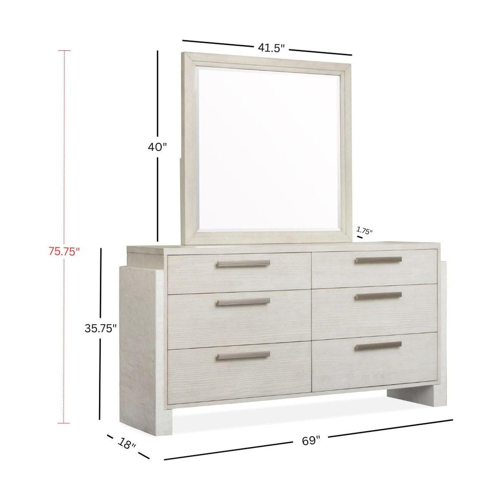 Magnussen Home Lorelei Misty Cloud Double Drawer Dresser