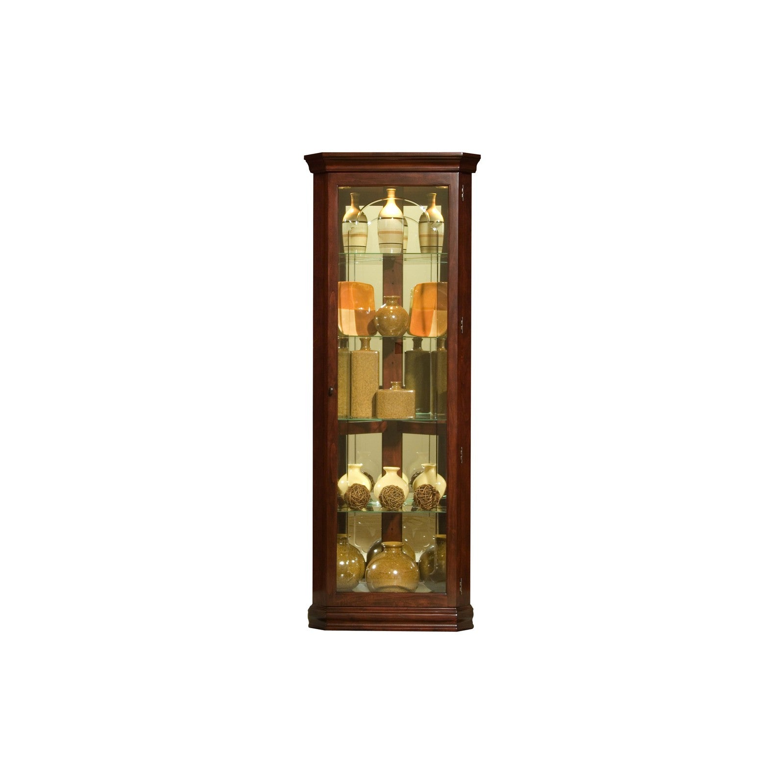 Pulaski Furniture PFC Curios Mirrored 4 Shelf Corner Curio Cabinet