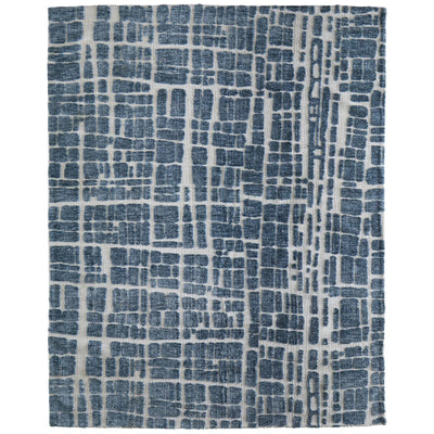 Feizy Colton 8A58F Modern Abstract Rug in Blue/Ivory