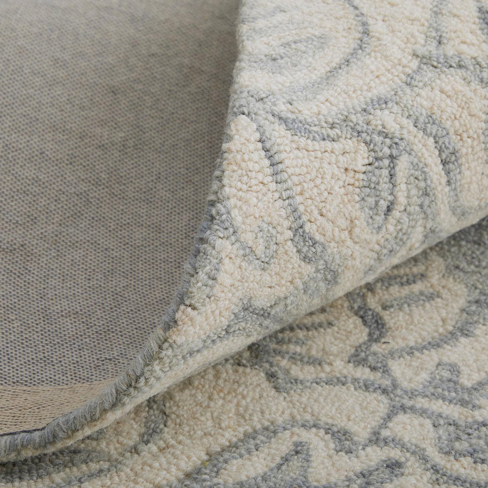 Feizy Belfort 8776F Transitional Medallion Rug in Blue/Ivory