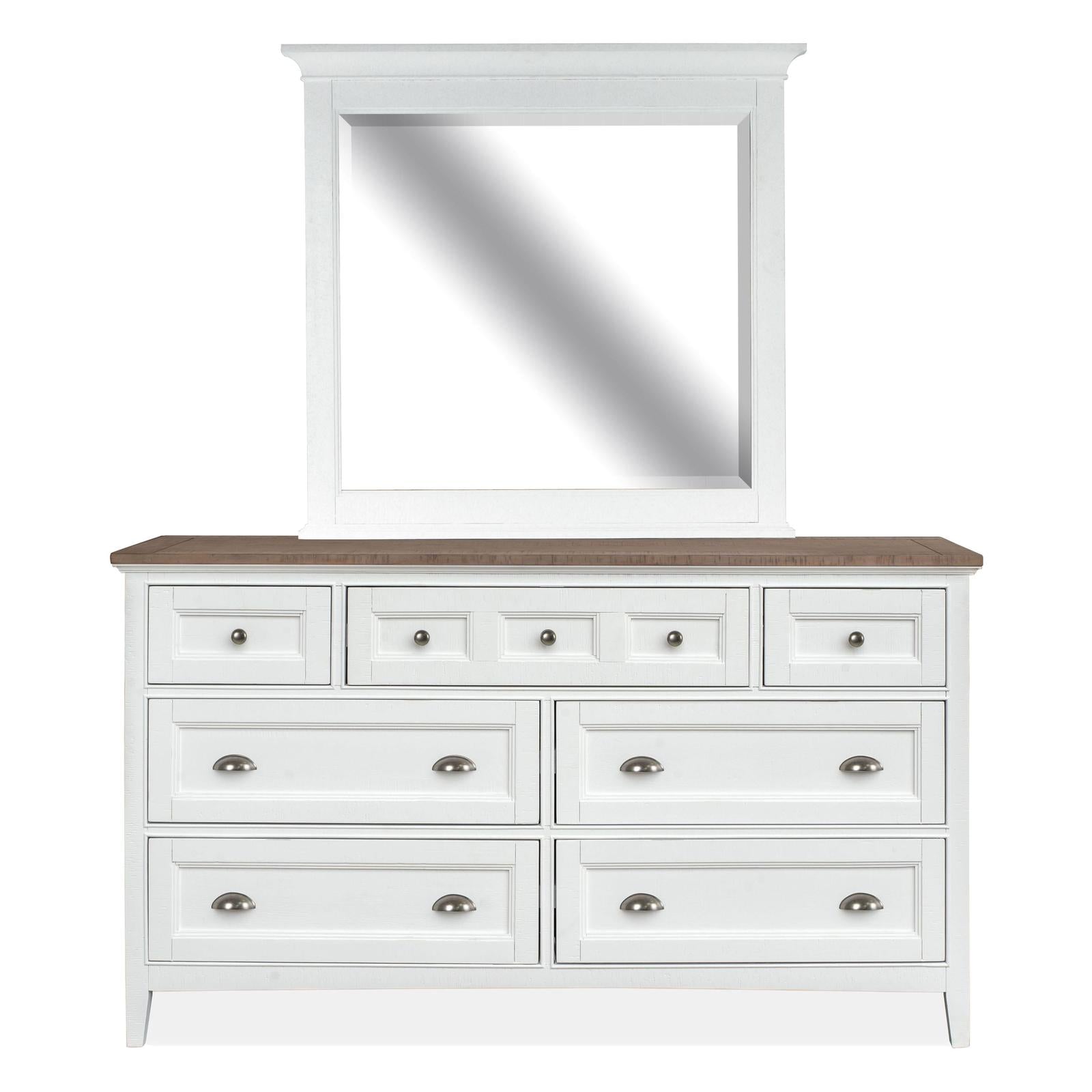 Magnussen Home Heron Cove Chalk White & Dovetail Grey Drawer Dresser