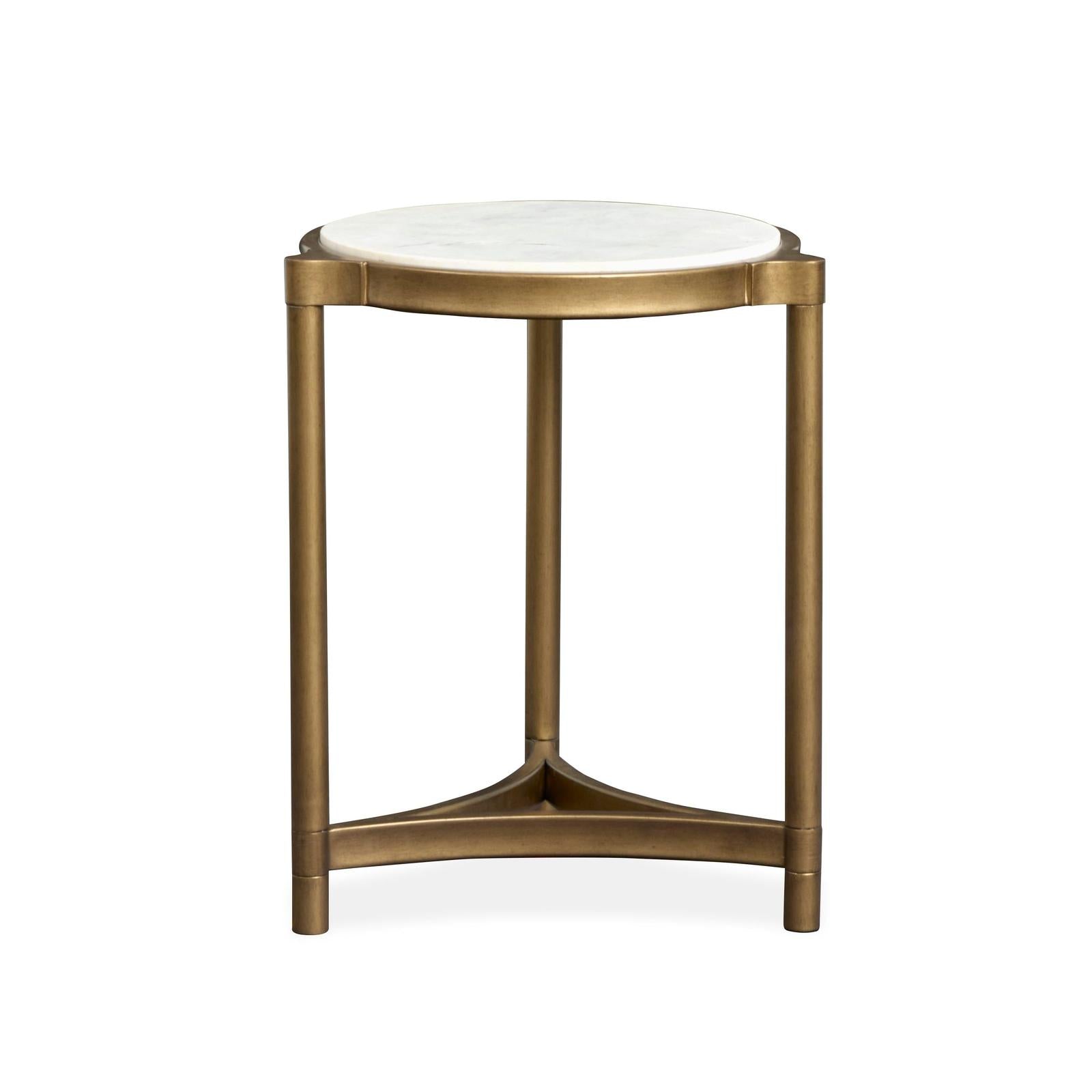 Magnussen Home Cassidy Aged Brass & Volakas Classic Round Accent Table