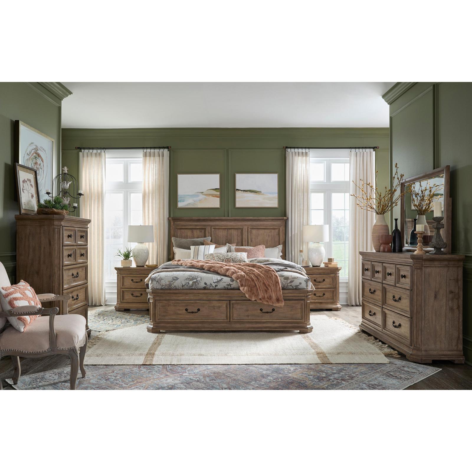 Magnussen Home Adler Court Florentine Walnut Panel Bed